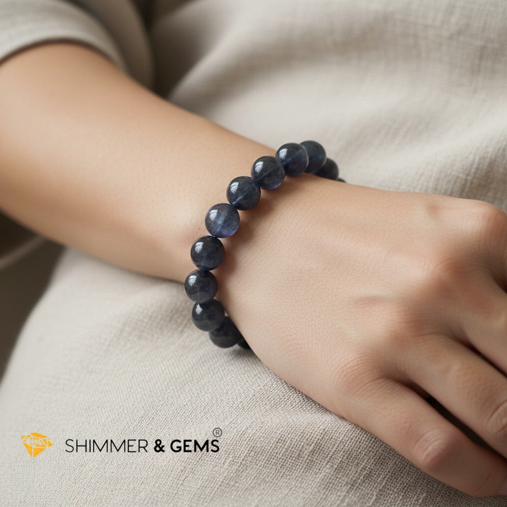 Natural Iolite 10mm Bracelet (Debt Elimination)