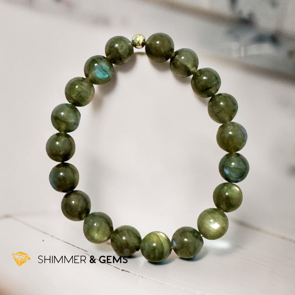 Natural Labradorite Cat’s Eye 10mm Bracelet (Madagascar) Top Grade