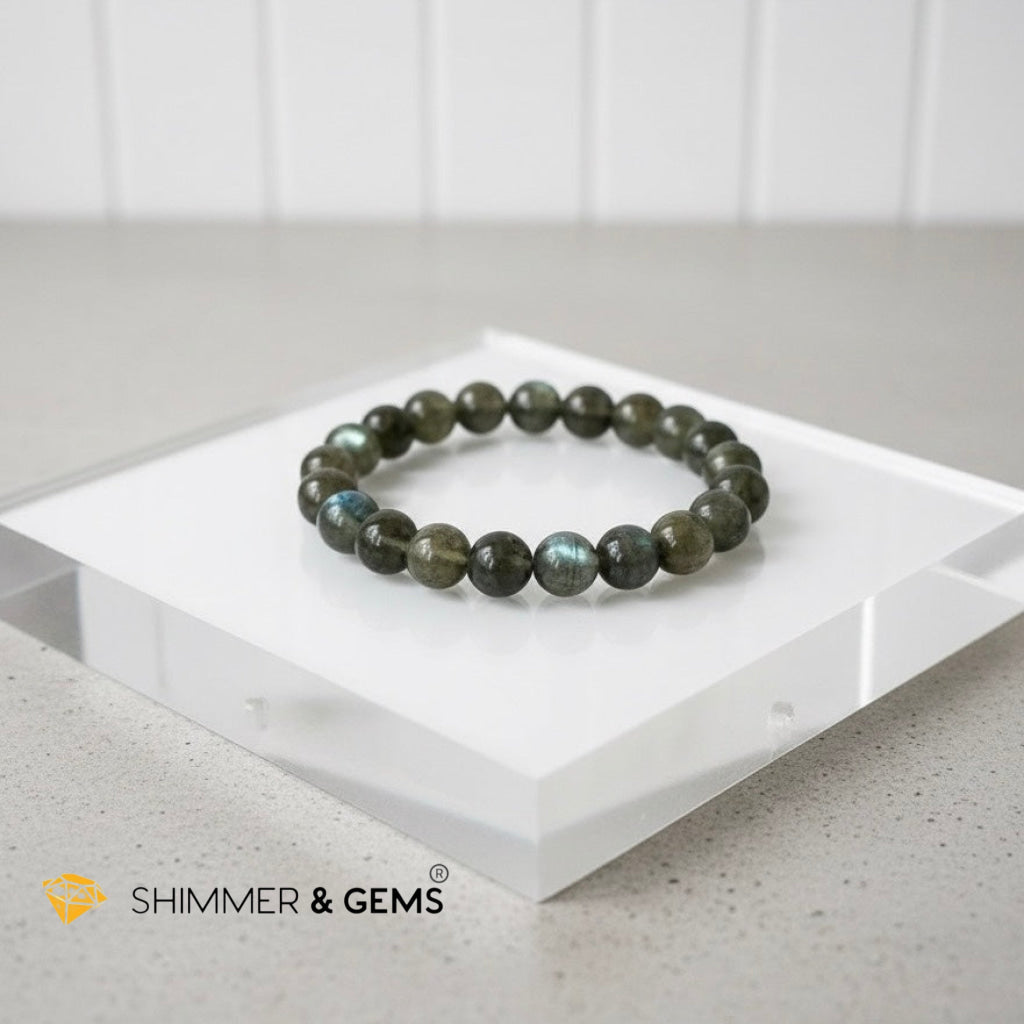 Natural Labradorite Cat’s Eye 10mm Bracelet (Madagascar) Top Grade (Aura Cleanse)