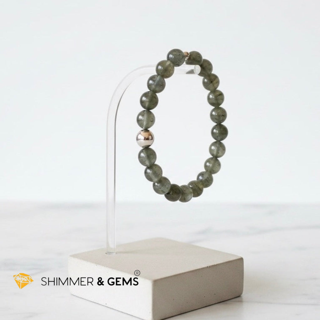 Natural Labradorite Cat’s Eye 10mm Bracelet (Madagascar) Top Grade (Aura Cleanse)