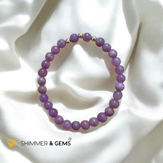 Natural Ruby 6mm Bracelet With 14k Gold-Filled (untreated, not dyed, pre-coded, attuned) Burma AAA grade, Premium