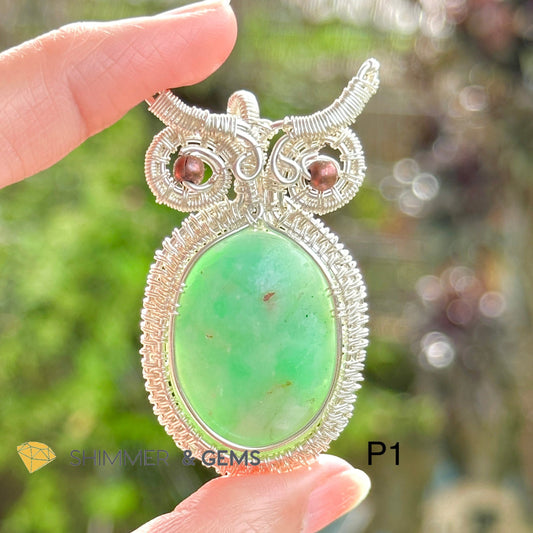 Owl Wire-wrapped Pendant (Stainless Steel)