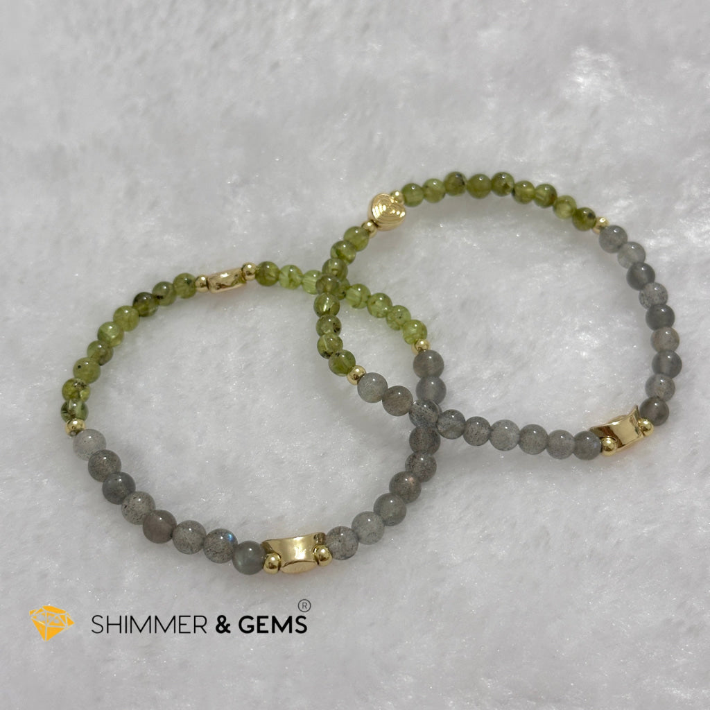 Ox Animal Zodiac 2024 Goodluck Bracelet (Peridot/ Prehnite & Labradorite) Feng Shui