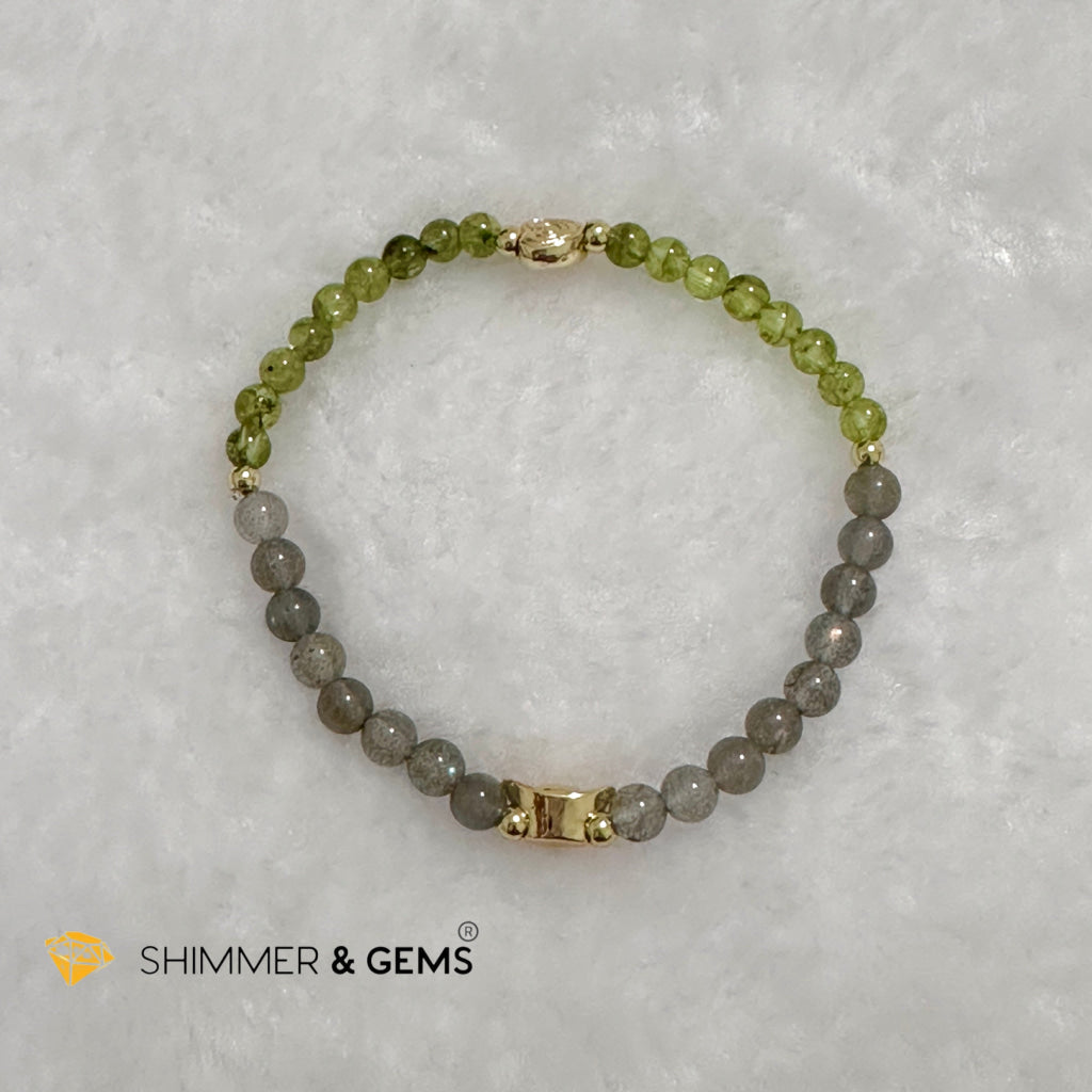 Ox Animal Zodiac 2024 Goodluck Bracelet (Peridot/ Prehnite & Labradorite) Feng Shui