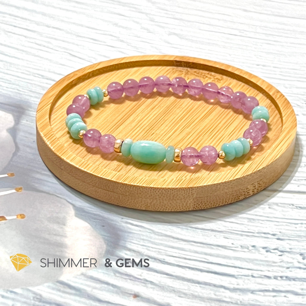 Peace & Calm Talisman Bracelet (Lavender Amethyst Amazonite) 5.5 Bracelets