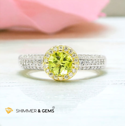 Peridot 925 Silver Adjustable Ring 5mm