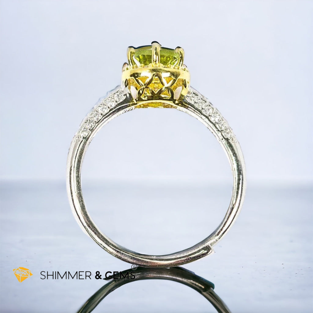 Peridot 925 Silver Adjustable Ring 5mm