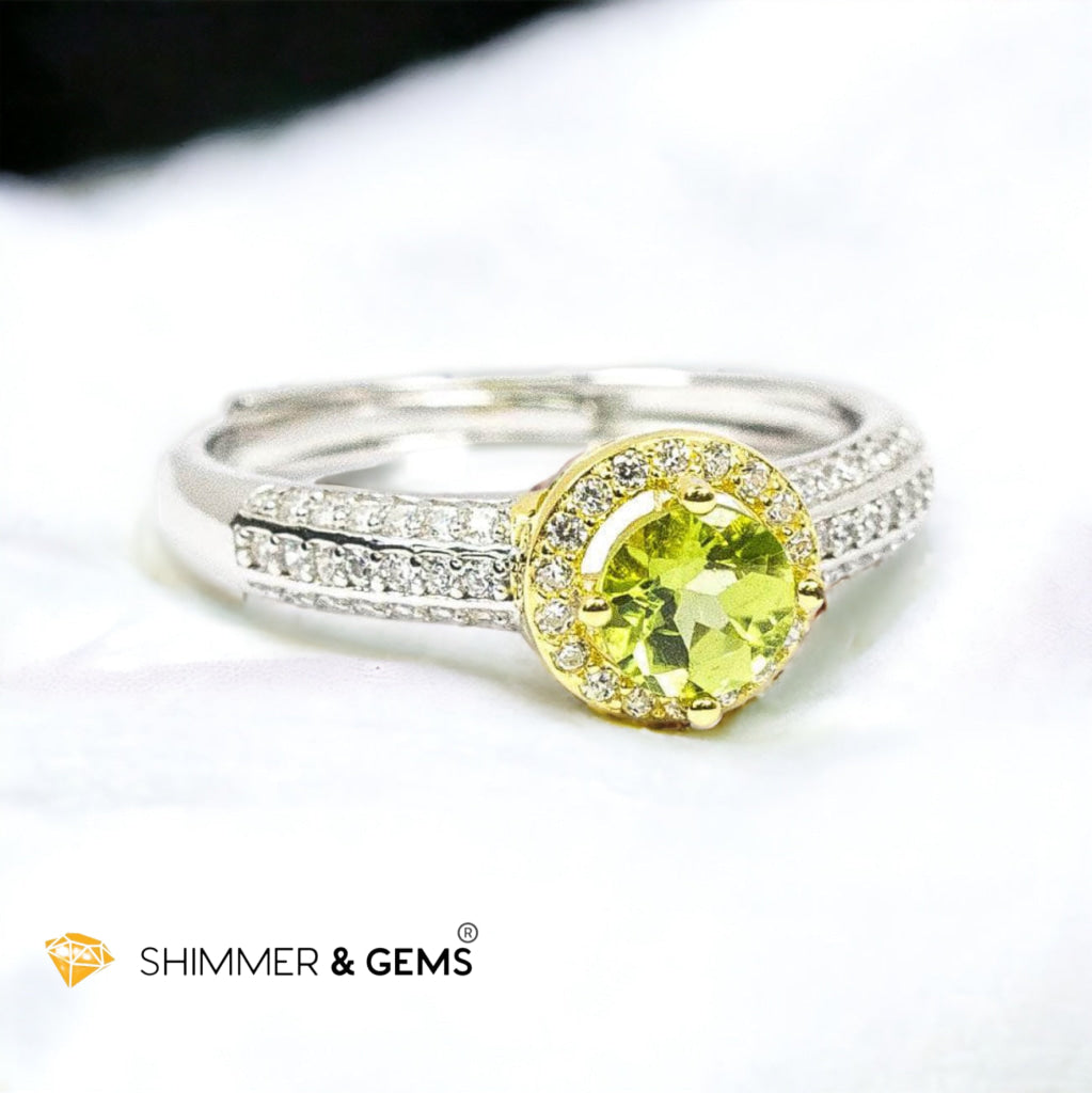 Peridot 925 Silver Adjustable Ring 5mm