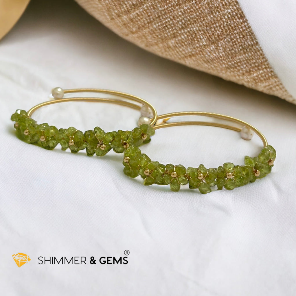 Peridot Bangle (Handmade Wirewrapped 14k gold filled)