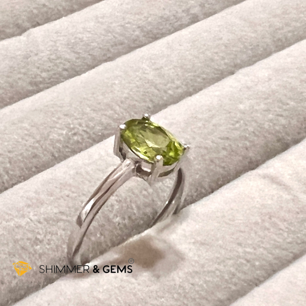 Peridot Oval 925 Silver Rings Gemstone Rings