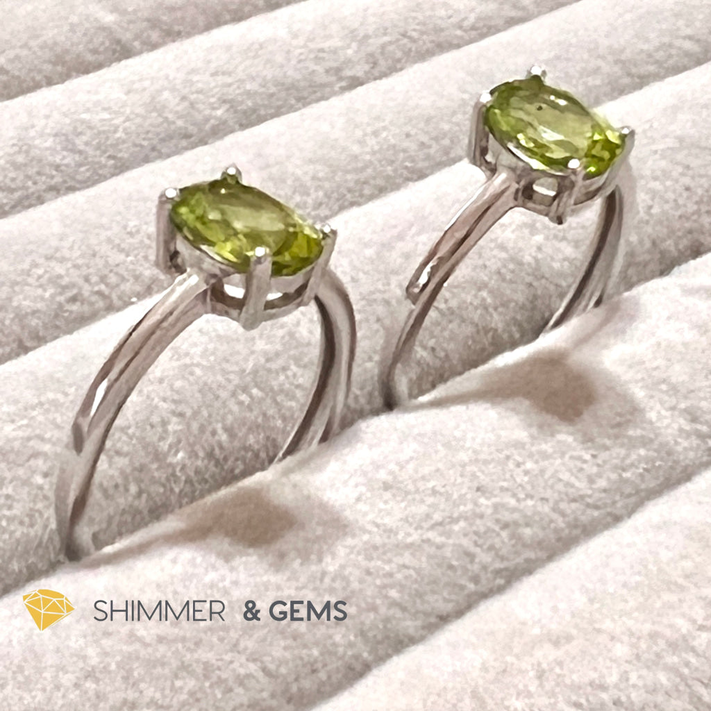 Peridot Oval 925 Silver Rings Gemstone Rings