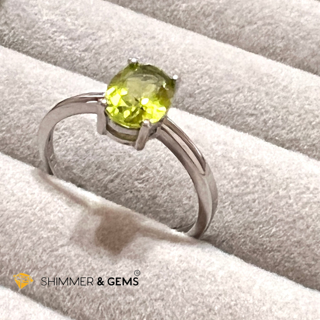 Peridot Oval 925 Silver Rings Gemstone Rings