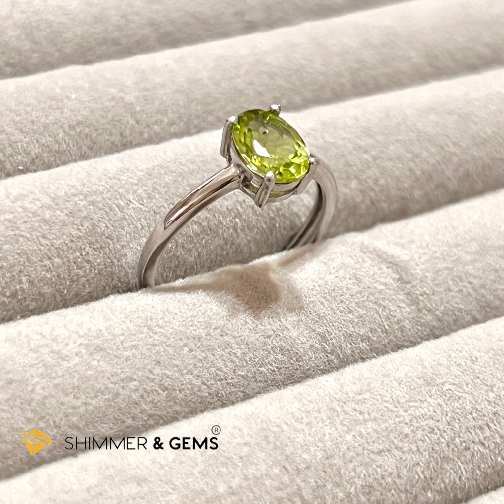 Peridot Oval 925 Silver Rings Gemstone Rings