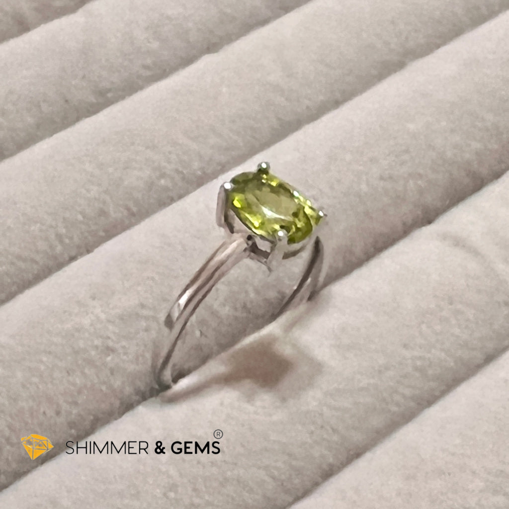 Peridot Oval 925 Silver Rings Gemstone Rings