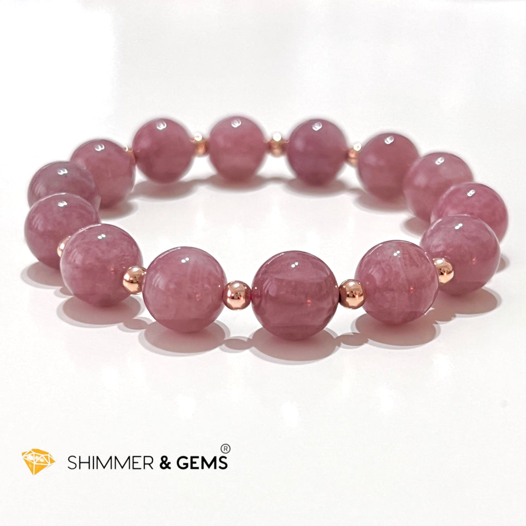 Pink Amethyst 11Mm (Very Rare) Healing Bracelet With 14K Rose Gold Filled 5.5 Bracelets