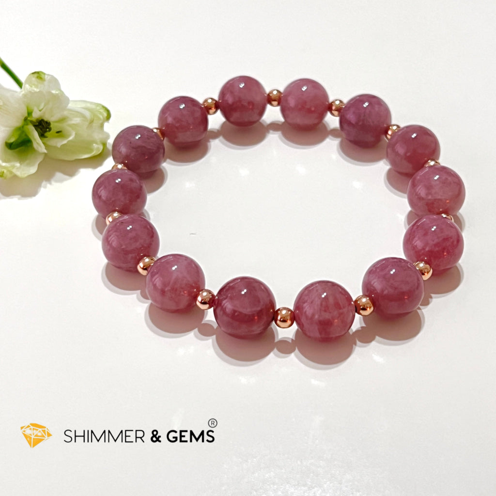 Pink Amethyst 11Mm (Very Rare) Healing Bracelet With 14K Rose Gold Filled Bracelets