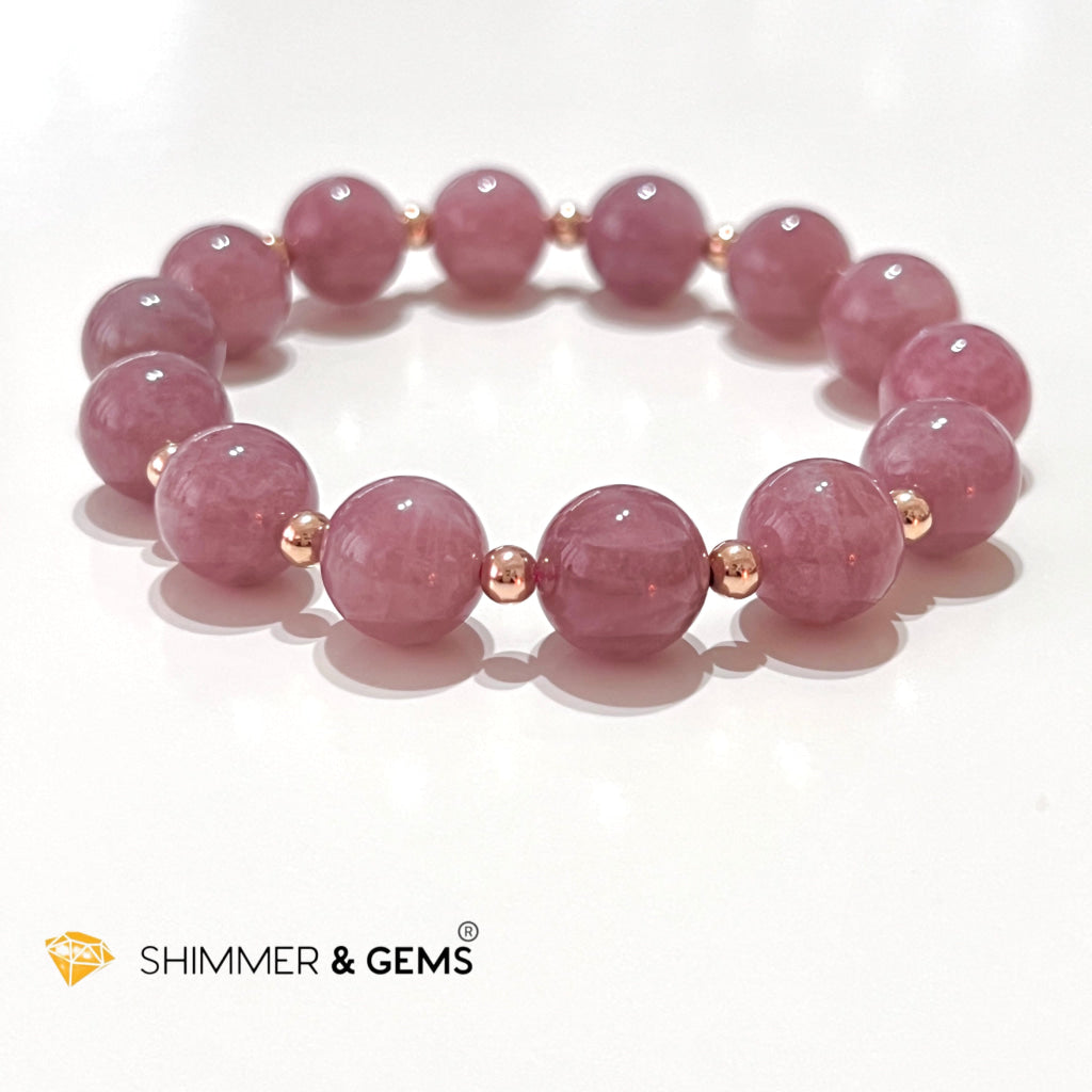 Pink Amethyst 11Mm (Very Rare) Healing Bracelet With 14K Rose Gold Filled Bracelets