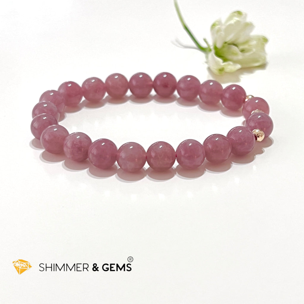 Pink Amethyst 8Mm (Very Rare) Healing Bracelet With 14K Gold Filled 5.5 Bracelets