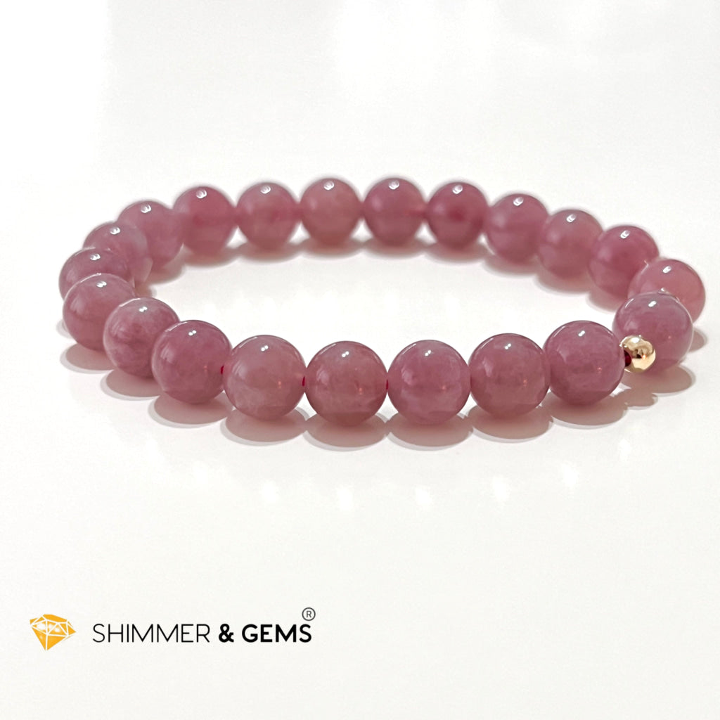 Pink Amethyst 8Mm (Very Rare) Healing Bracelet With 14K Gold Filled Bracelets