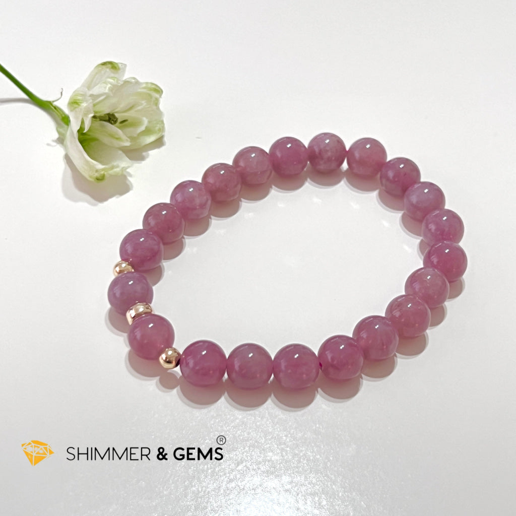 Pink Amethyst 8Mm (Very Rare) Healing Bracelet With 14K Gold Filled Bracelets