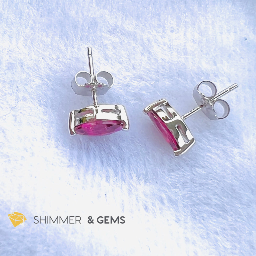 Pink Tourmaline 4X8Mm Marquis Earrings