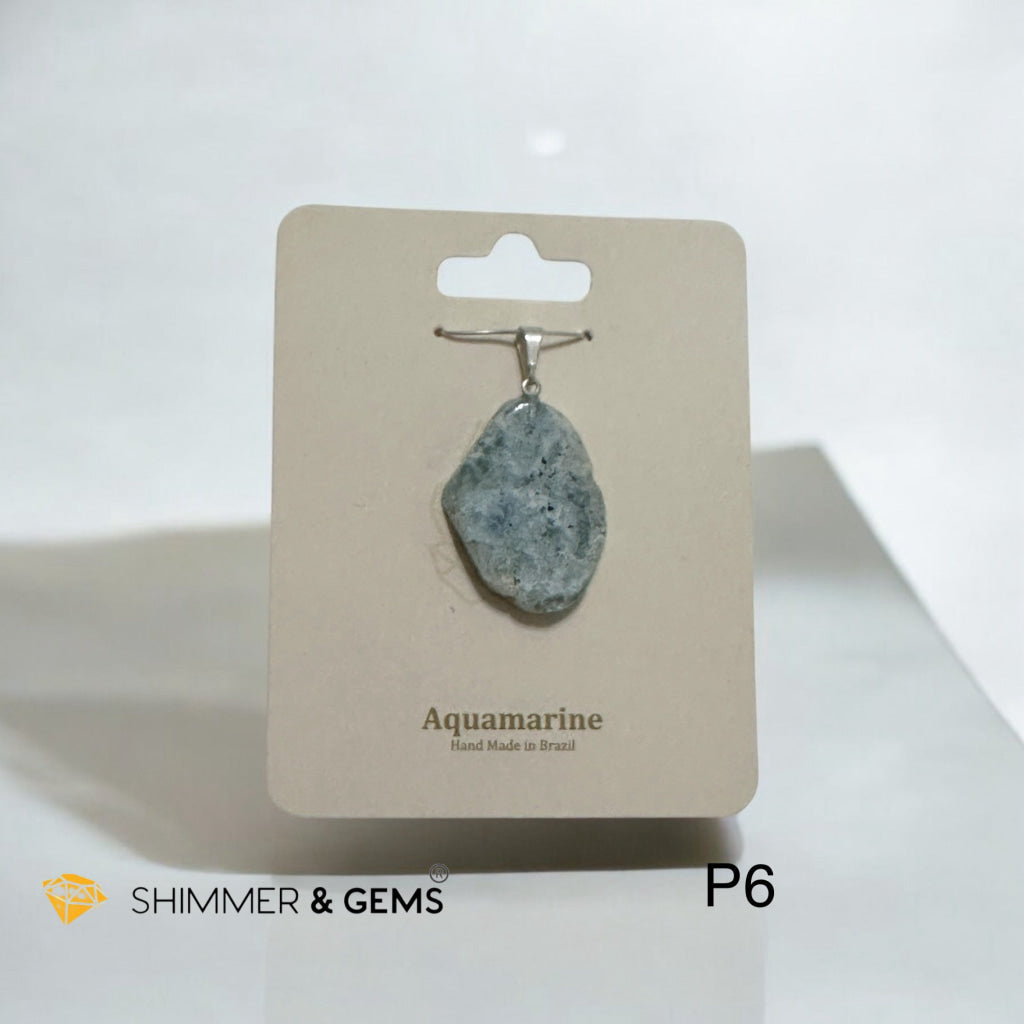 Polished Aquamarine Slab Pendant (Brazil) 25-40mm