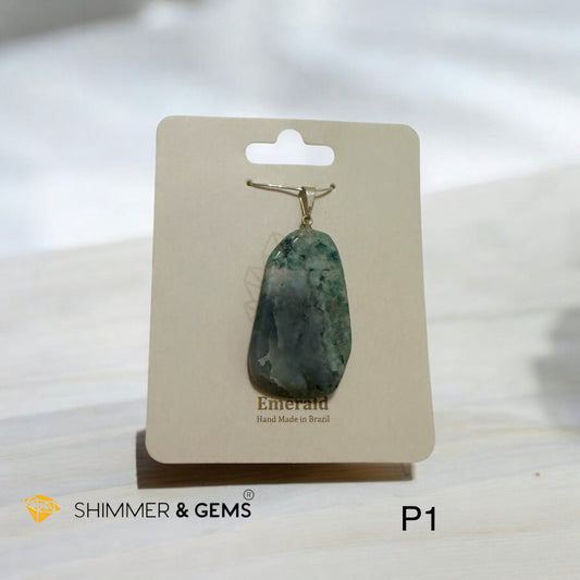 Polished Emerald Slab Pendant (Brazil) 30-45mm