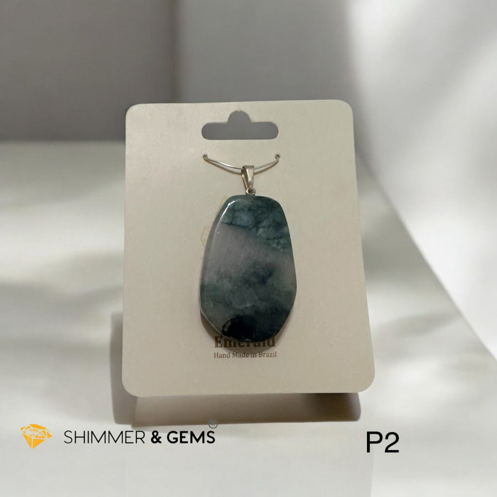 Polished Emerald Slab Pendant (Brazil) 30-45mm