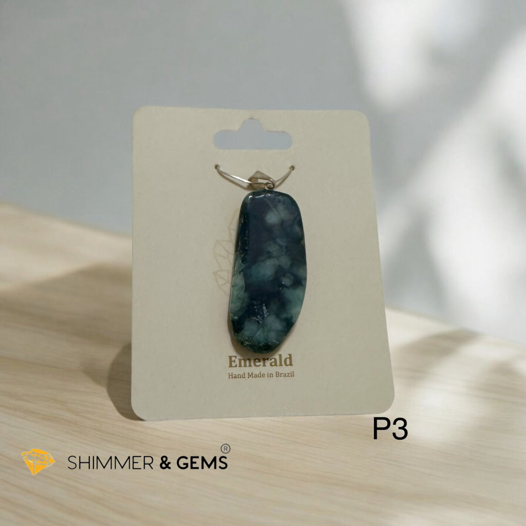 Polished Emerald Slab Pendant (Brazil) 30-45mm