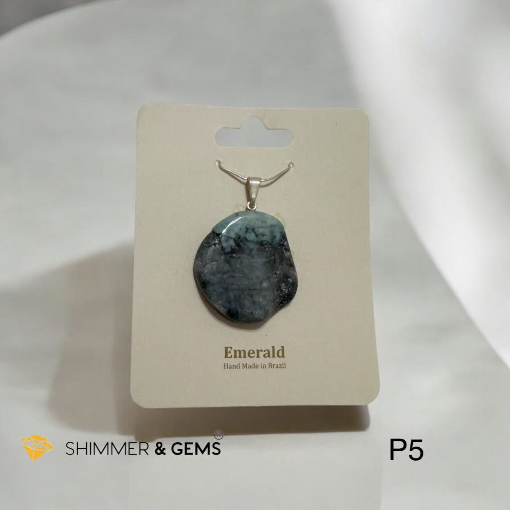 Polished Emerald Slab Pendant (Brazil) 30-45mm