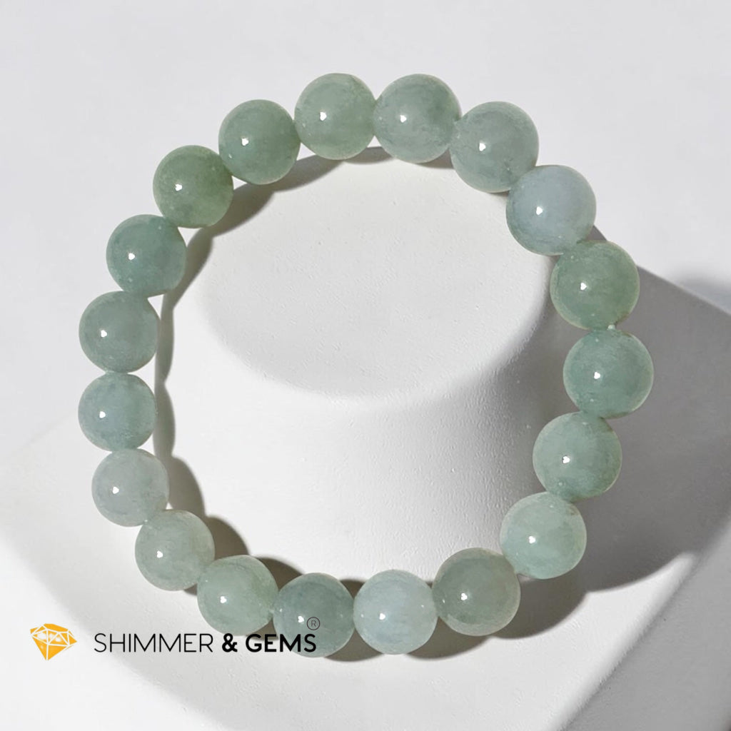 Premium Ice Burma Jadeite Light Green 10mm Bracelet (Type A)