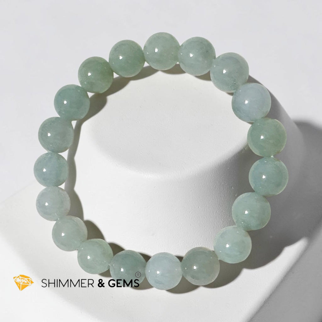 Premium Ice Burma Jadeite Light Green 10mm Bracelet (Type A)