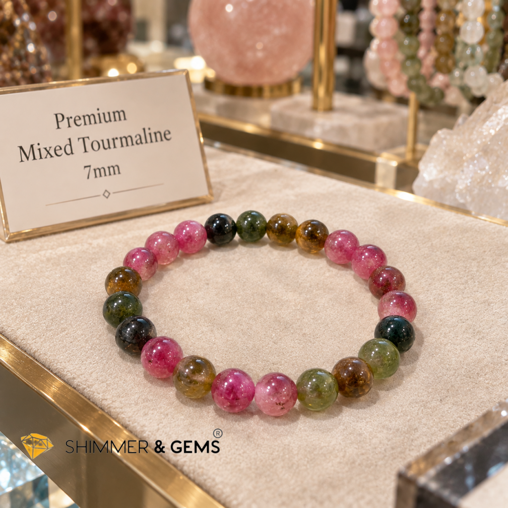 Premium Mixed Tourmaline 7mm Bracelet