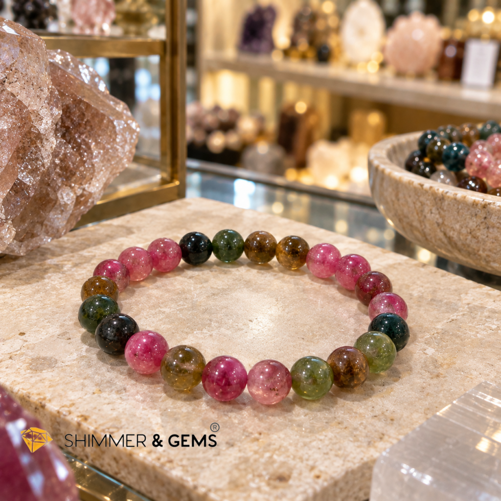 Premium Mixed Tourmaline 7mm Bracelet