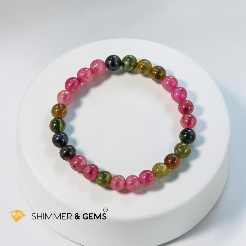 Premium Mixed Tourmaline 7mm Bracelet