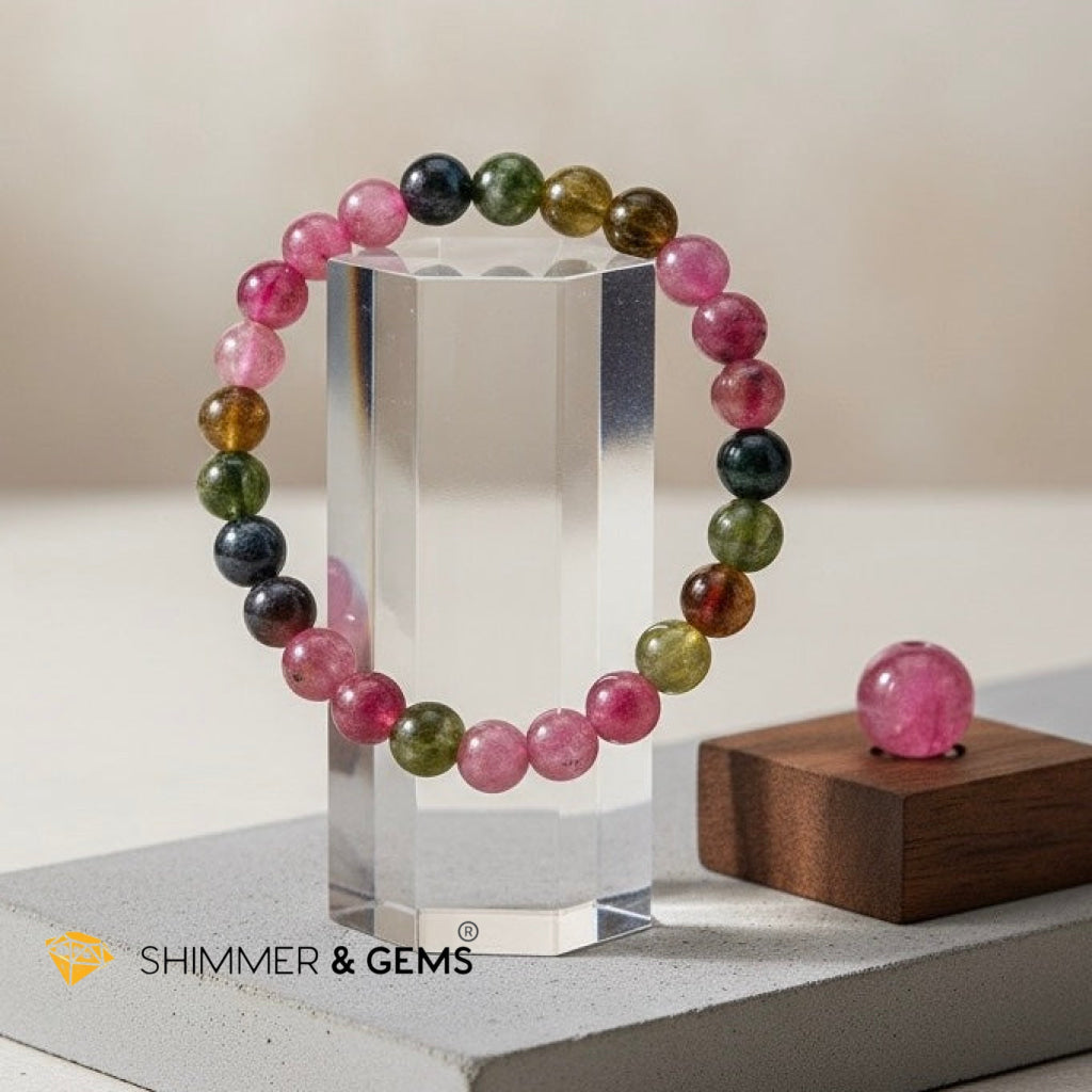 Premium Mixed Tourmaline 7mm Bracelet