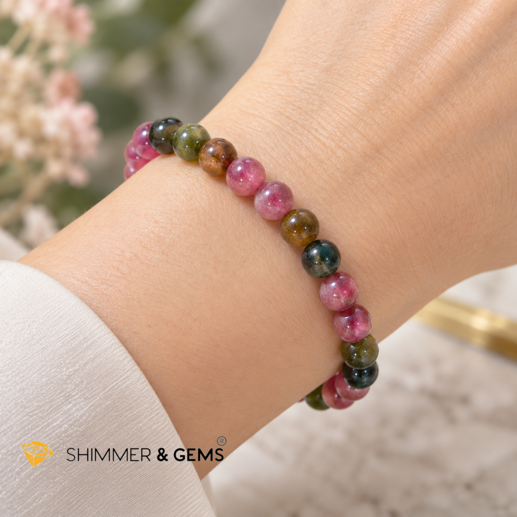 Premium Mixed Tourmaline 7mm Bracelet