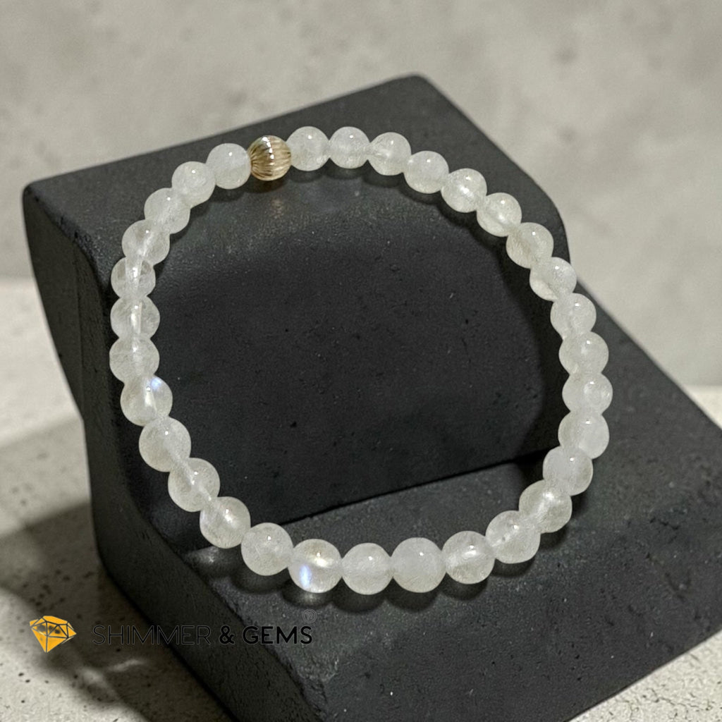 Premium Moonstone 5.5mm AAAA Bracelet with 14K Gold Filled Bead