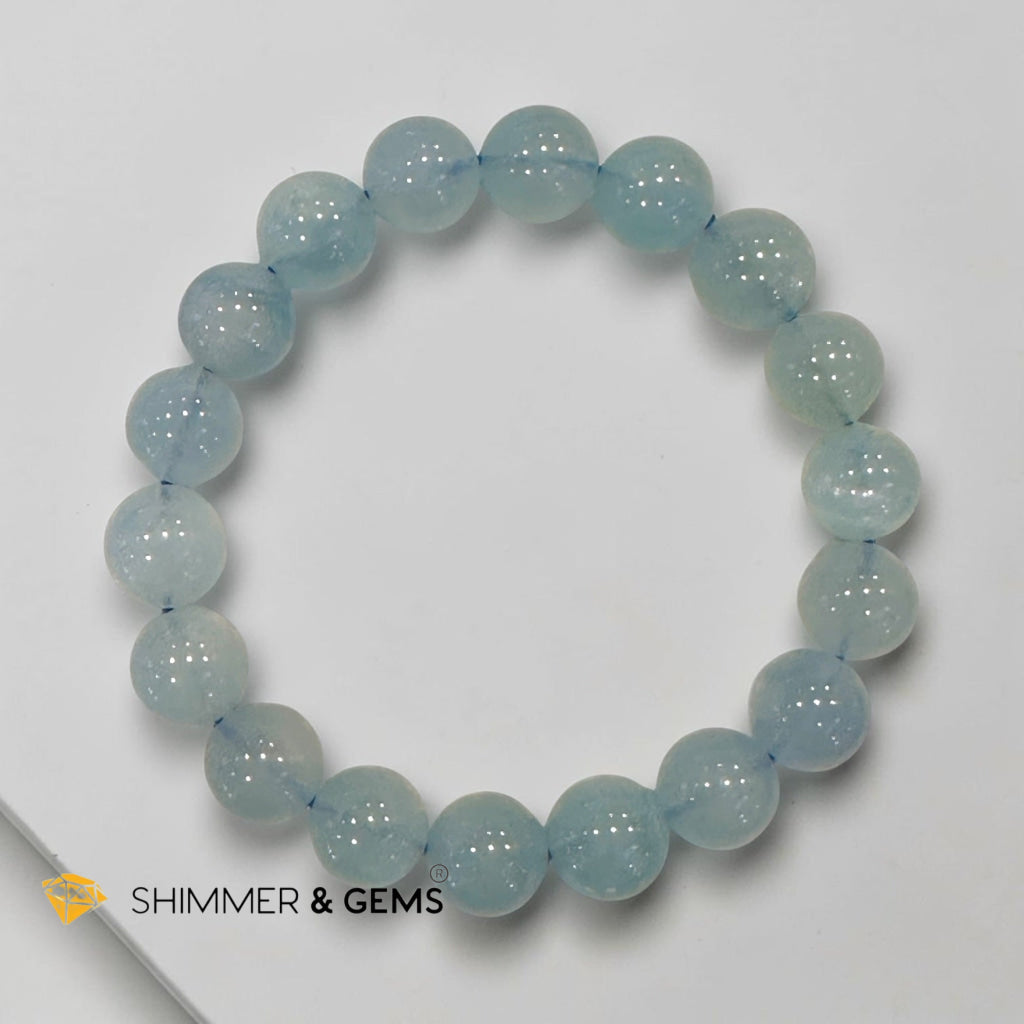 Premium Natural Aquamarine Bracelet 10mm (AAA Grade)