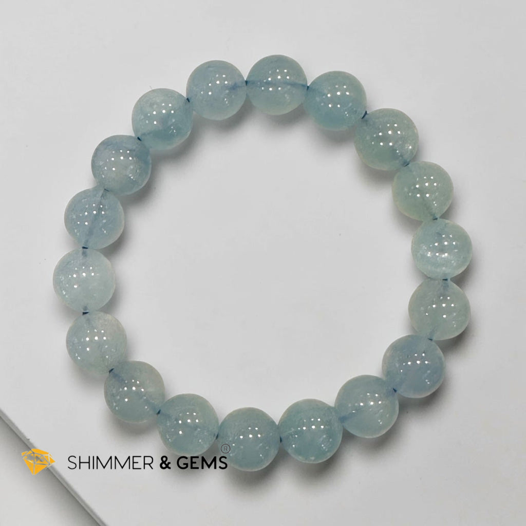 Premium Natural Aquamarine Bracelet 10mm (AAA Grade)