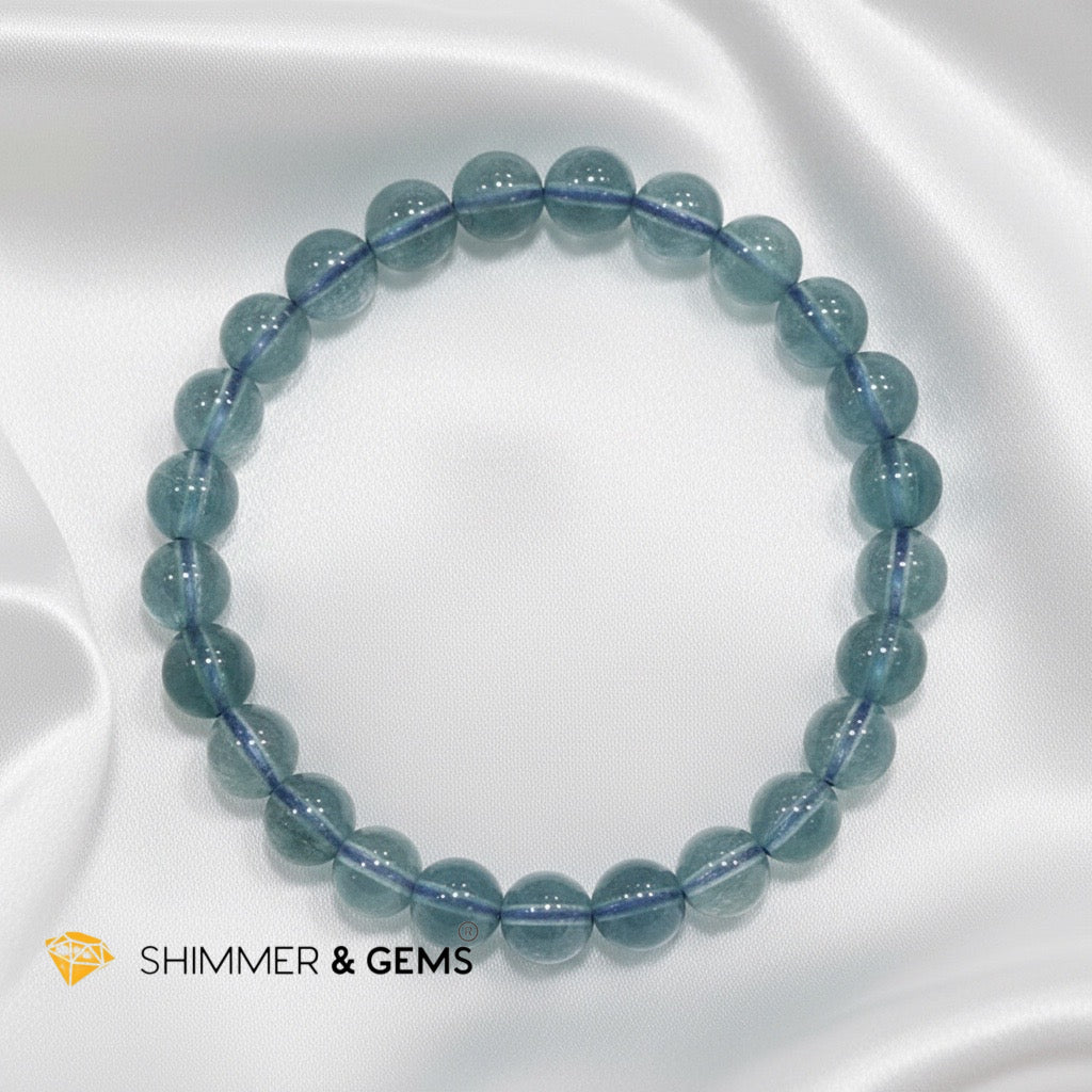 Premium Natural Aquamarine Bracelet 7.5mm (AAAA Grade)