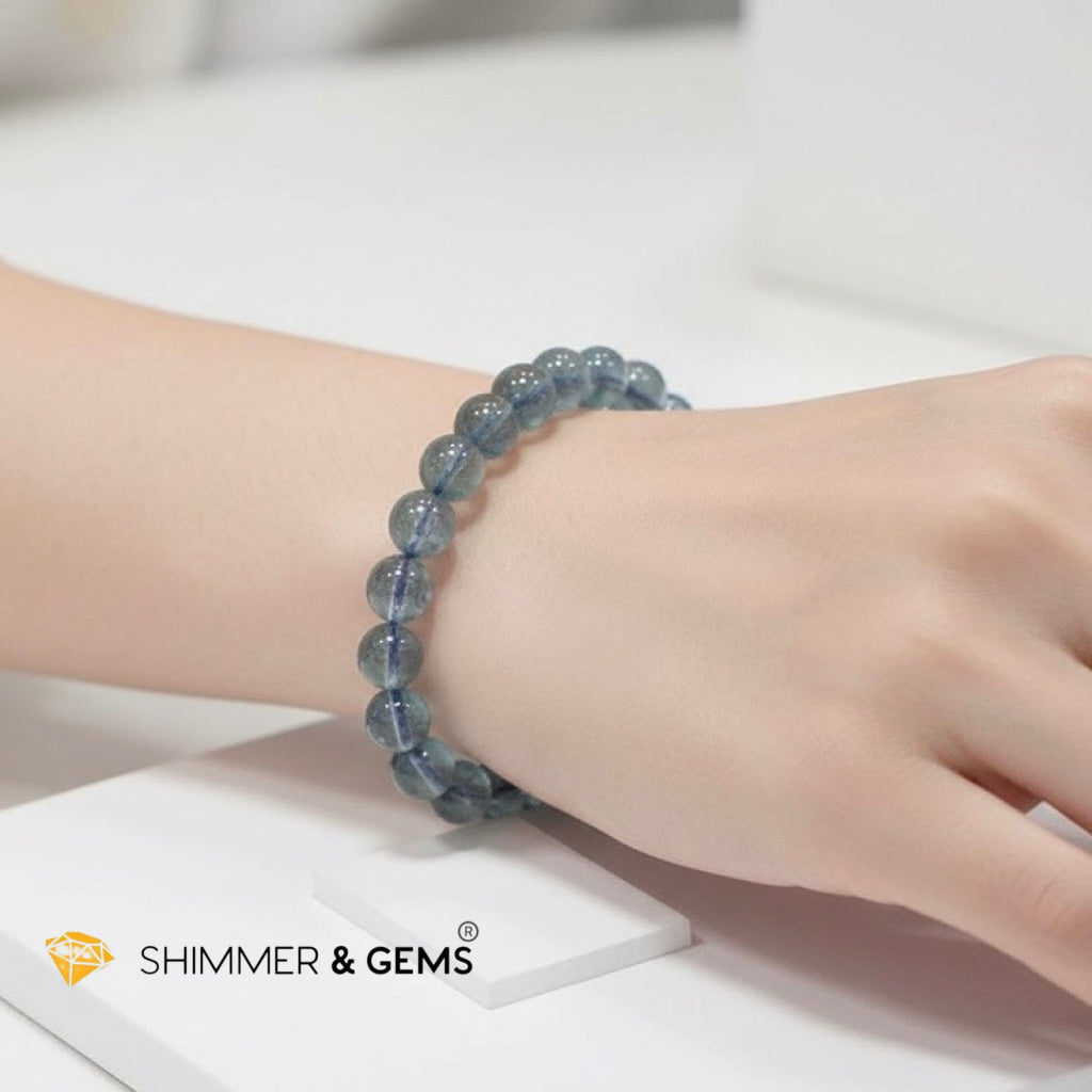 Premium Natural Aquamarine Bracelet 7.5mm (AAAA Grade)