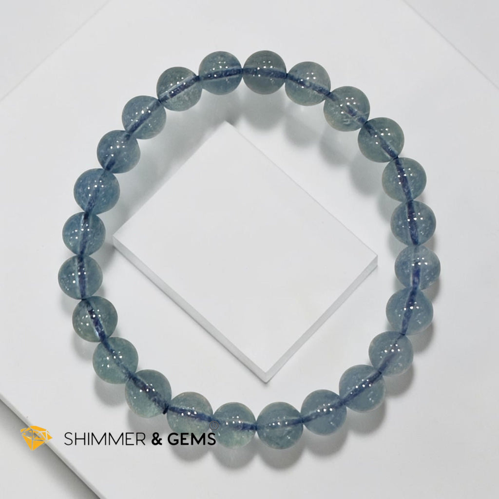 Premium Natural Aquamarine Bracelet 7.5mm (AAAA Grade)