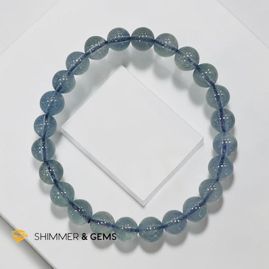 Premium Natural Aquamarine Bracelet 7.5mm (AAAA Grade)