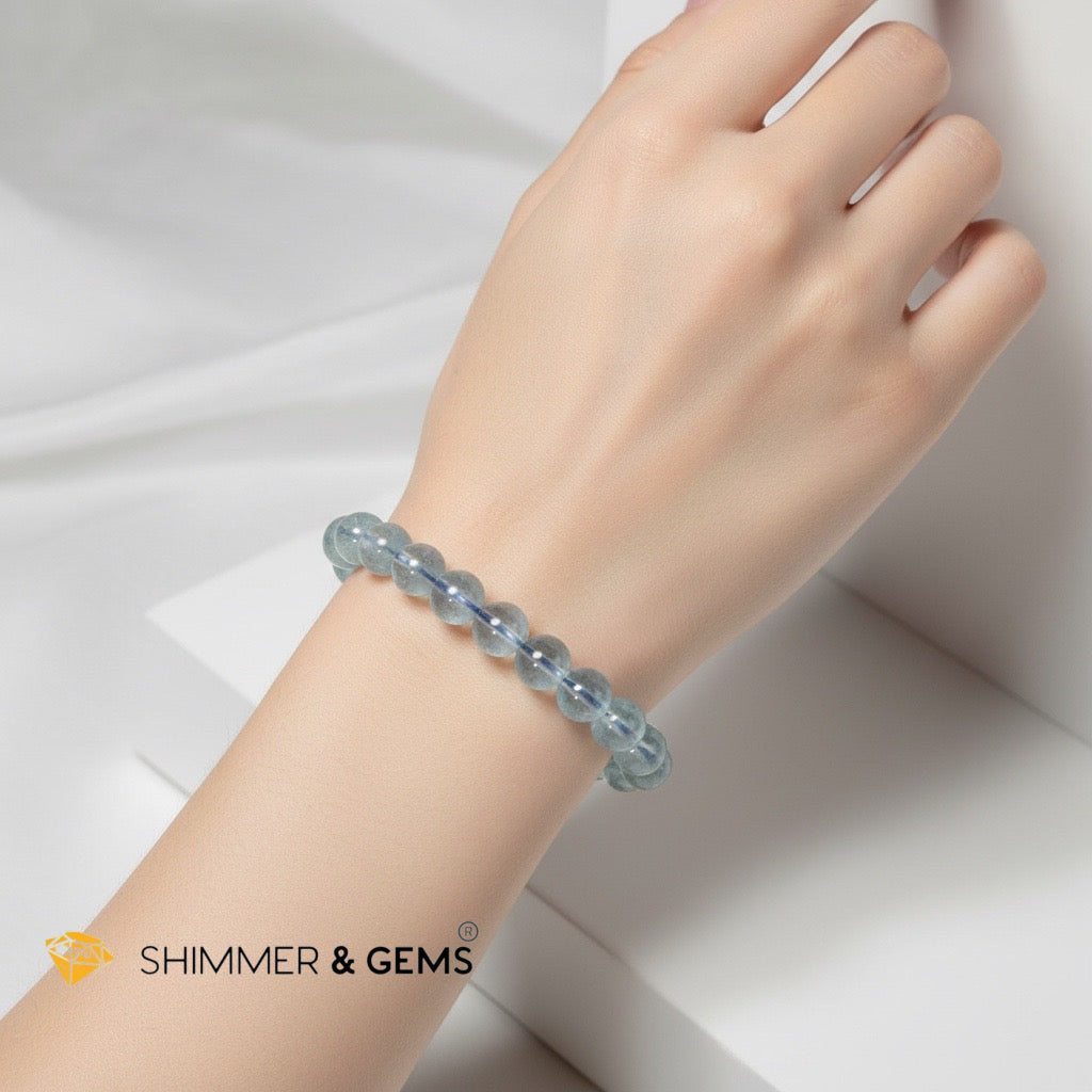 Premium Natural Aquamarine Bracelet 8mm (AAA Grade)