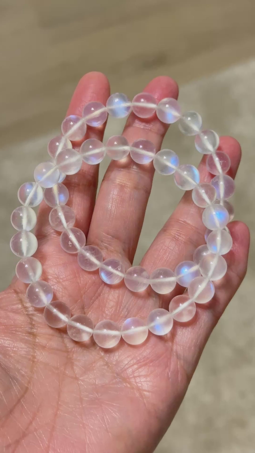 Madagascar Shiny Rainbow Moonstone Premium Grade 8mm Bracelet (Rare)