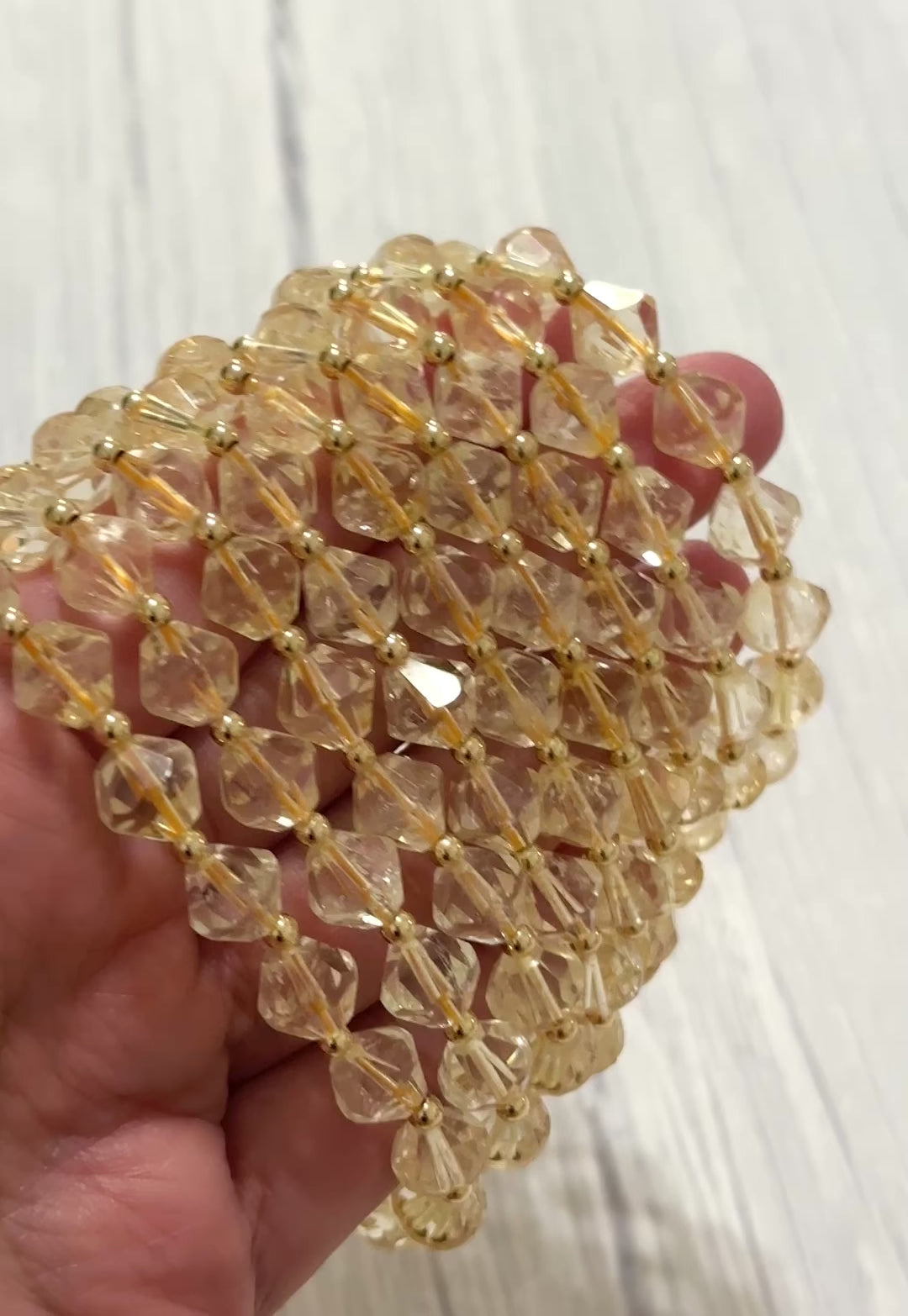 Citrine Bi-cone 8mm Bracelet with 14k Gold Filled (AAA Grade)