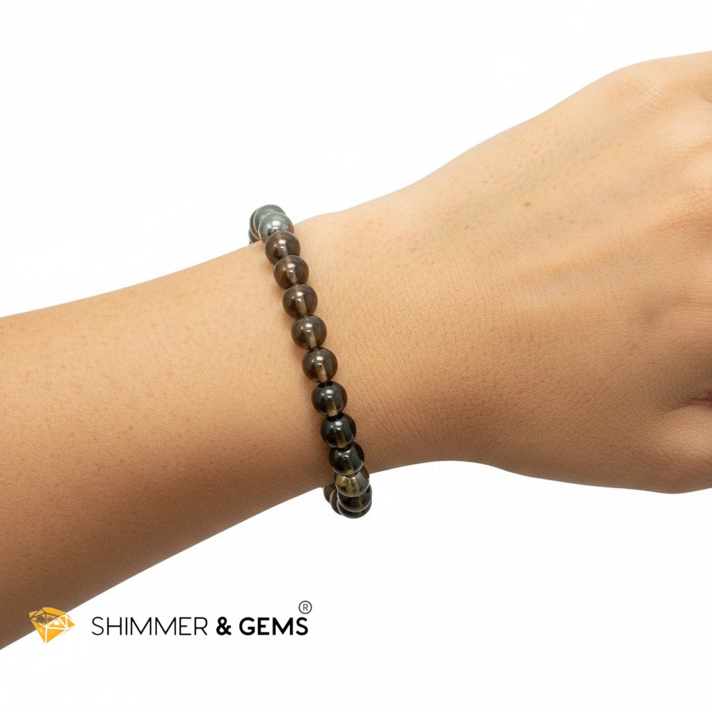 Protection Bracelet 6mm (Black Tourmaline, Smoky Quartz & Hematite)