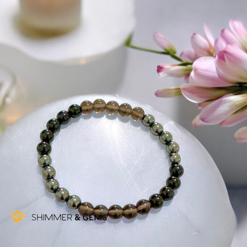 Protection Bracelet 6mm (Black Tourmaline, Smoky Quartz & Hematite)