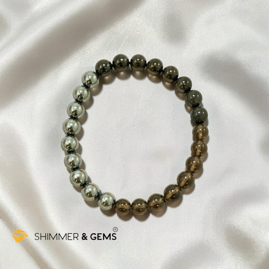 Protection Bracelet 6mm (Black Tourmaline, Smoky Quartz & Hematite)